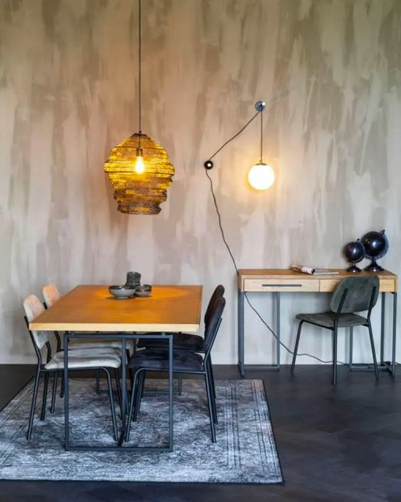 table a manger industrielle noir bois