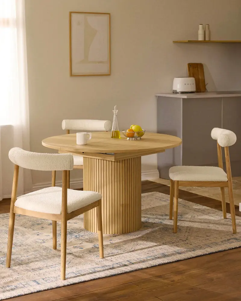 table avec rallonge ronde