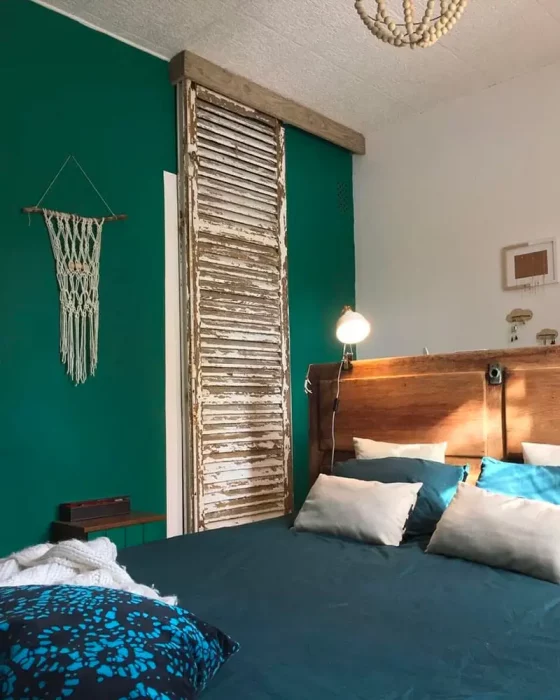 deco chambre industrielle bleu vert