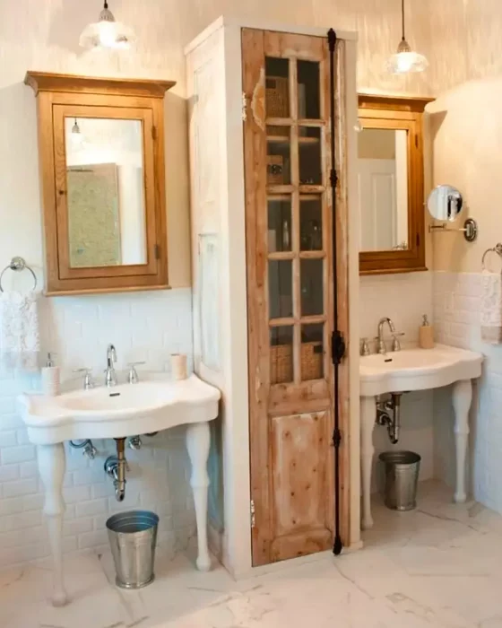 deco salle de bain meuble rangement recup