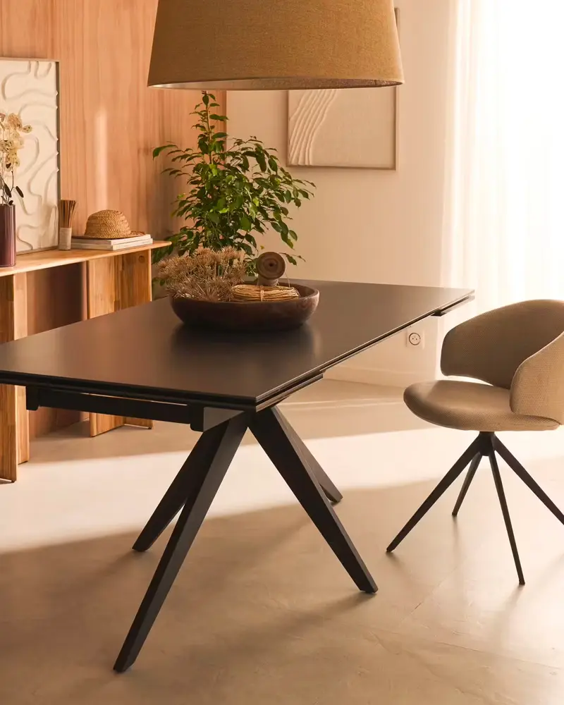 table avec rallonge noire