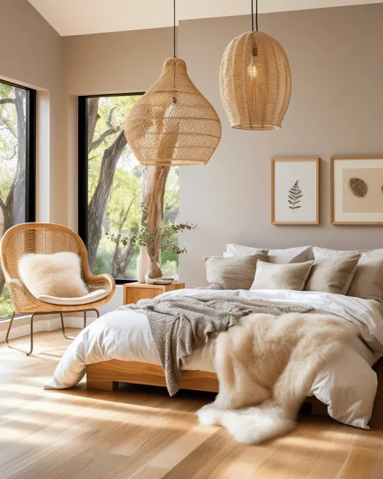 deco chambre gris bois