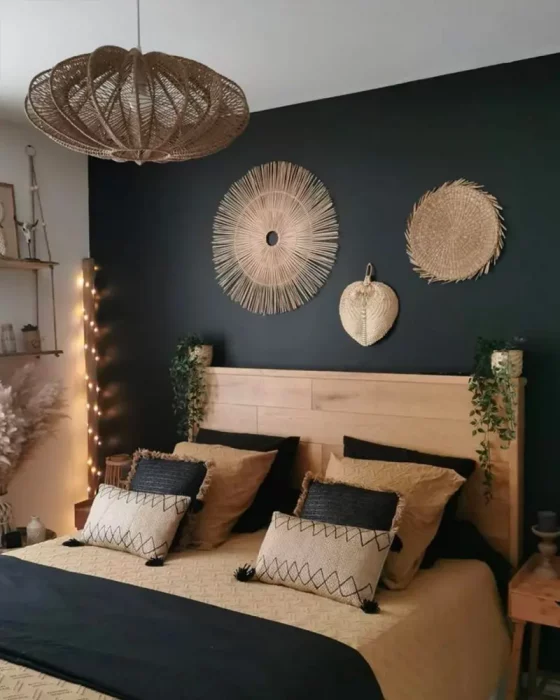 deco chambre zen noir bois