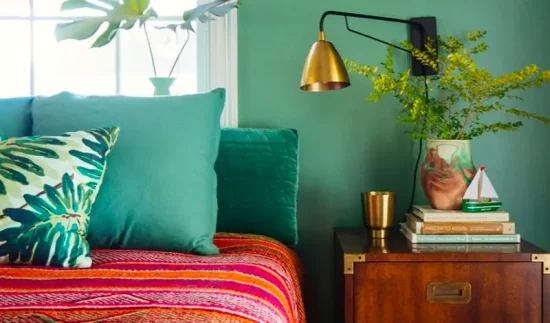 deco chambre vert rouge