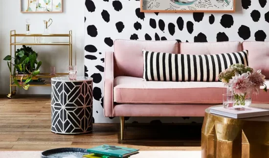 deco noir blanc rose