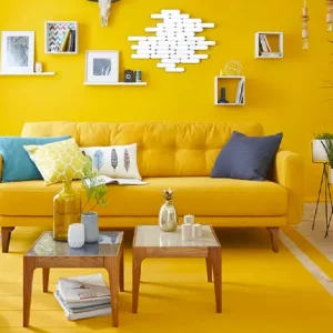 deco salon jaune blanc