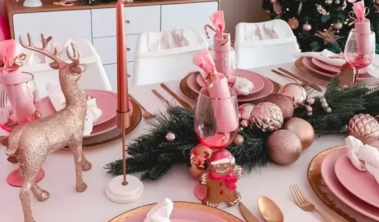 deco table noel rose or