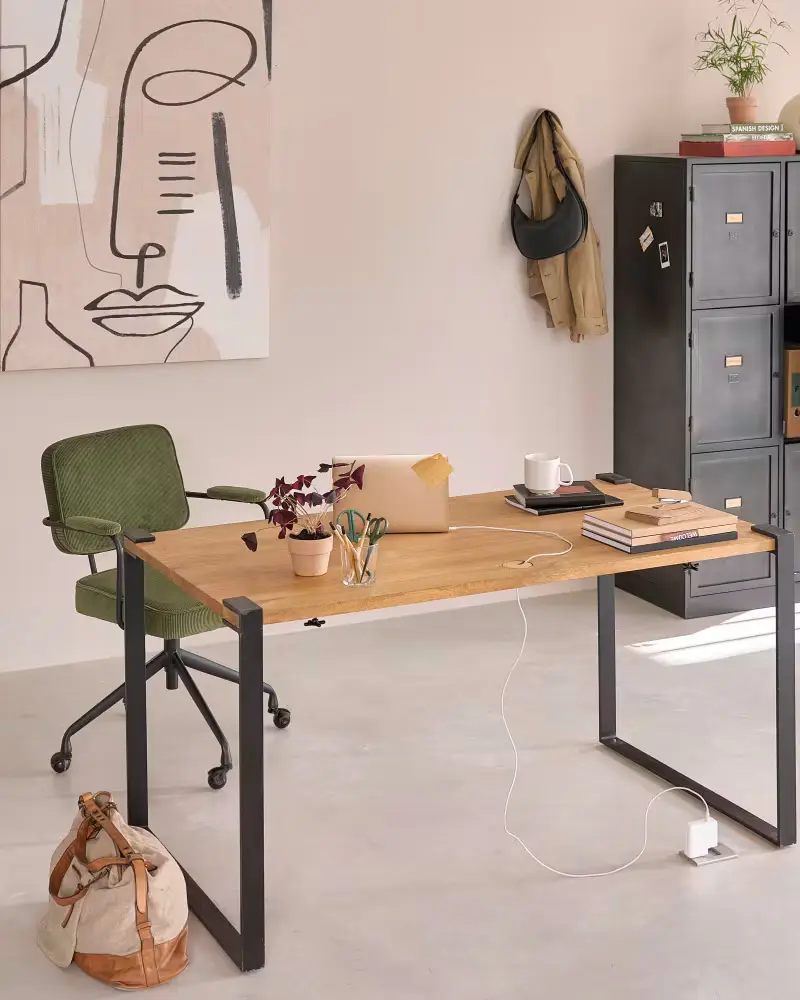 chaise a roulettes velours kaki