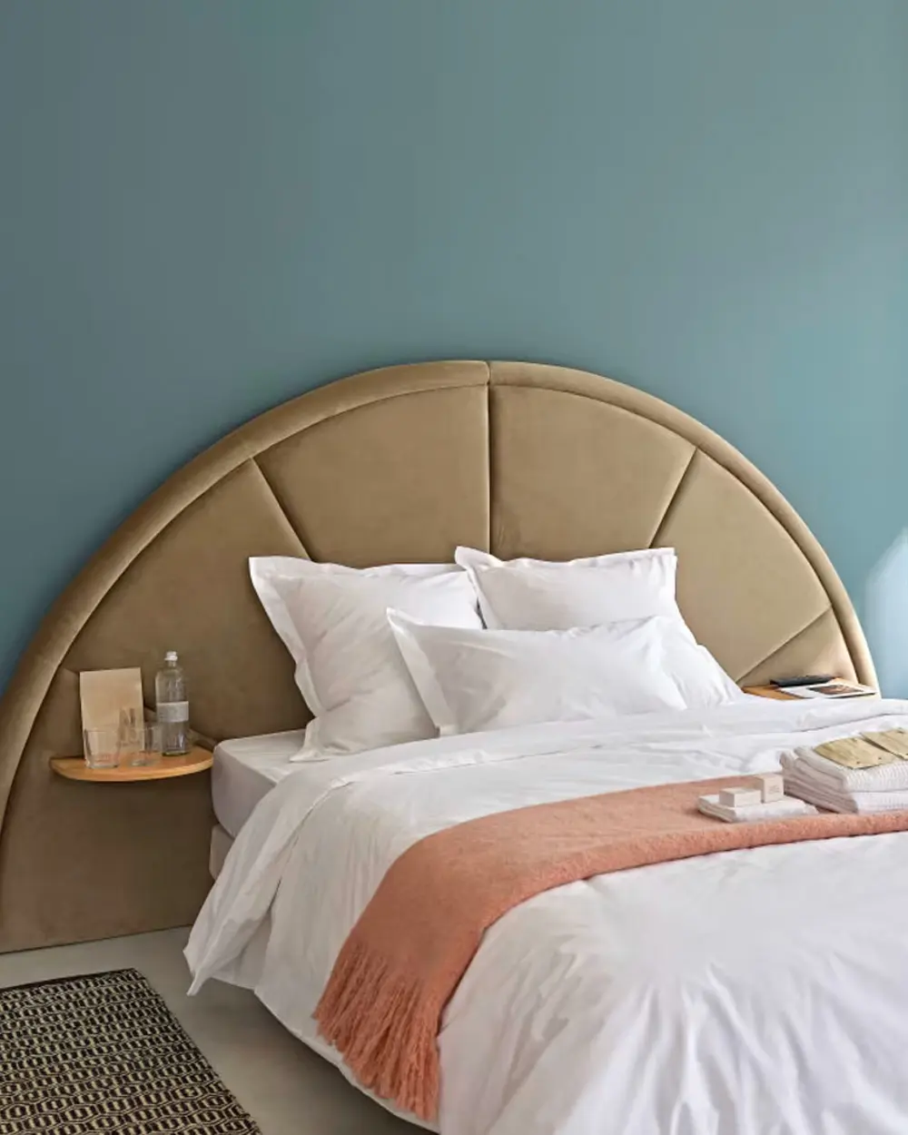 tete de lit moderne arrondie velours