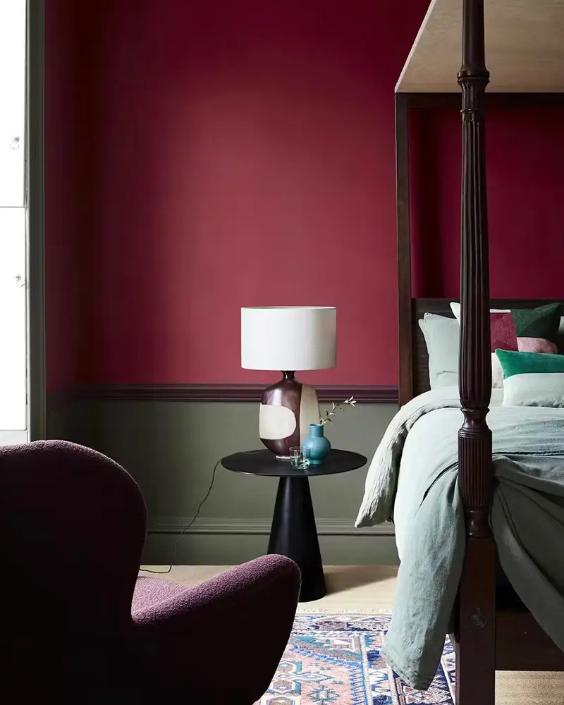 deco chambre chic vert rouge