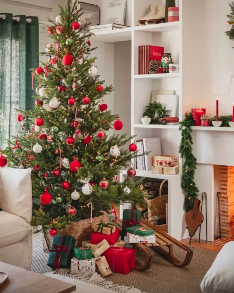 deco noel vert rouge traditionnelle