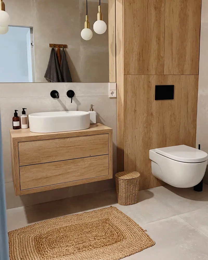 deco salle de bain scandinave bois