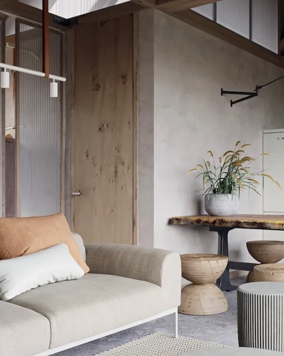 deco salon zen gris beige