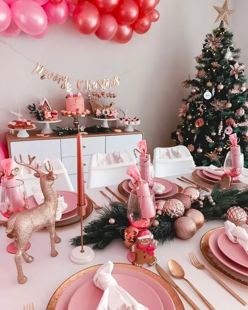deco table noel rose or chic