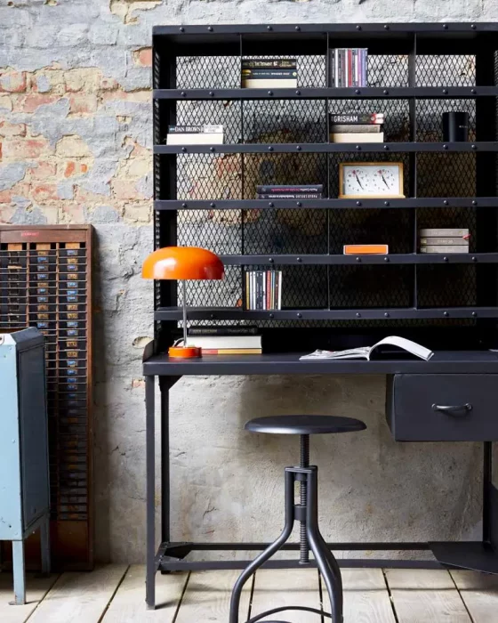deco bureau industriel metal noir