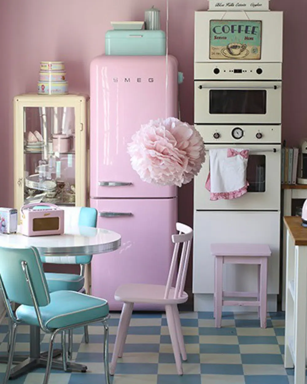 deco cuisine scandinave vintage coloree