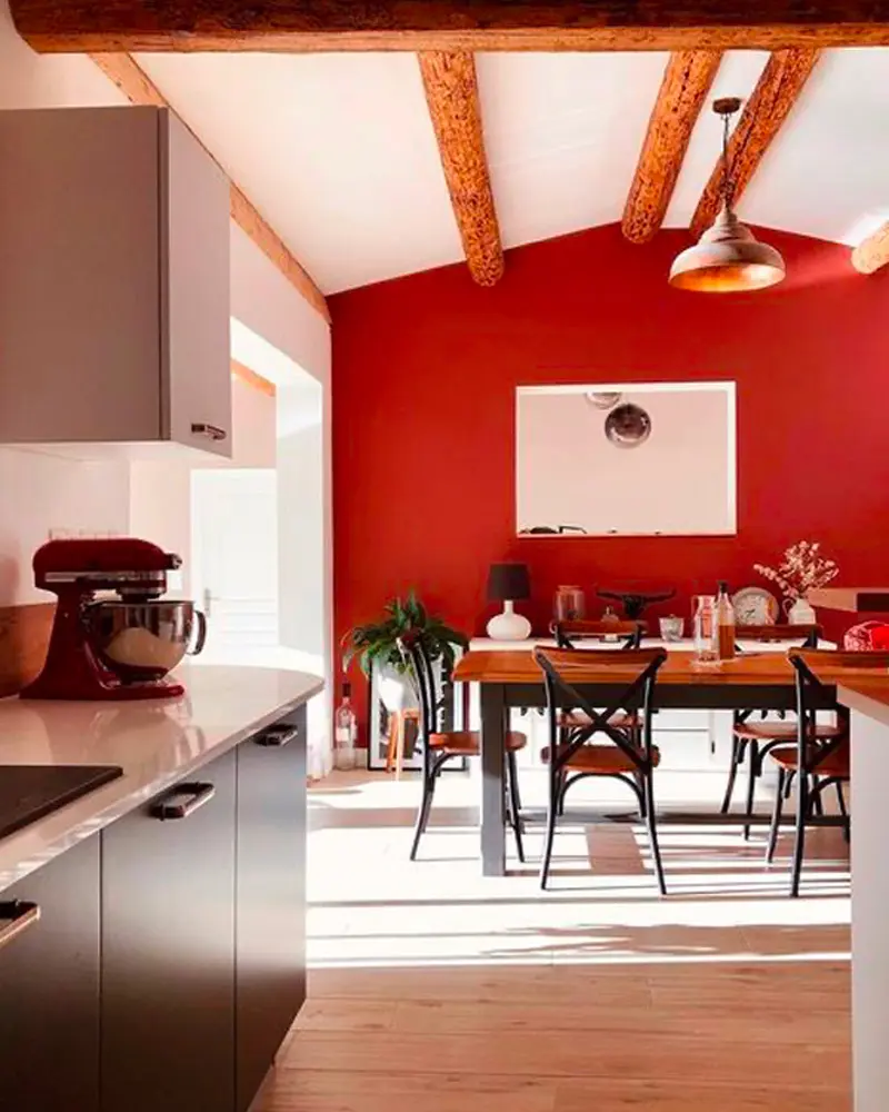 deco salle a manger noir blanc rouge