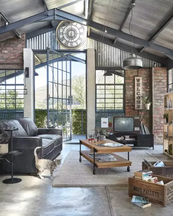 deco salon recup industriel