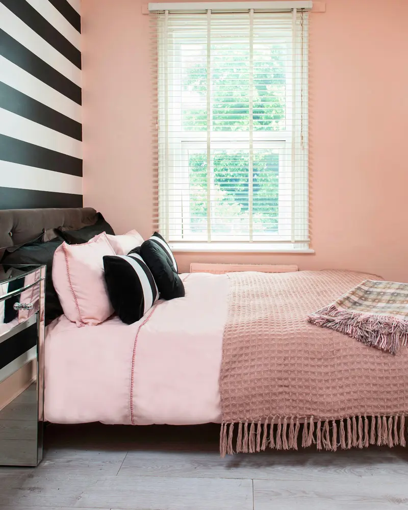 deco chambre moderne noir blanc rose