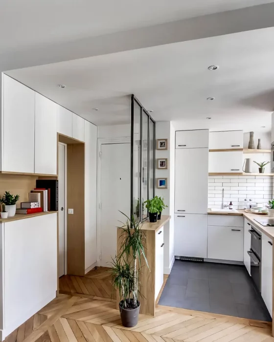 deco entree ouverte sur salon verriere