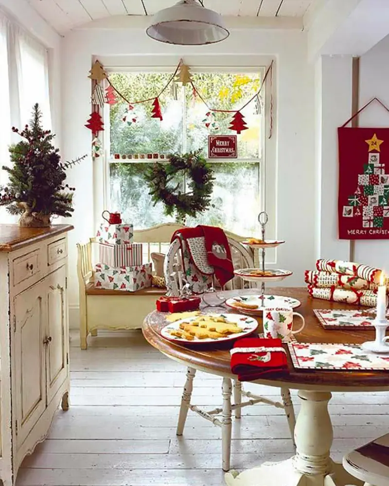 deco noel vert rouge campagne