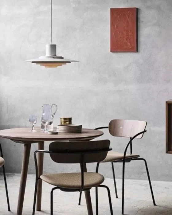 deco salle a manger zen gris bois