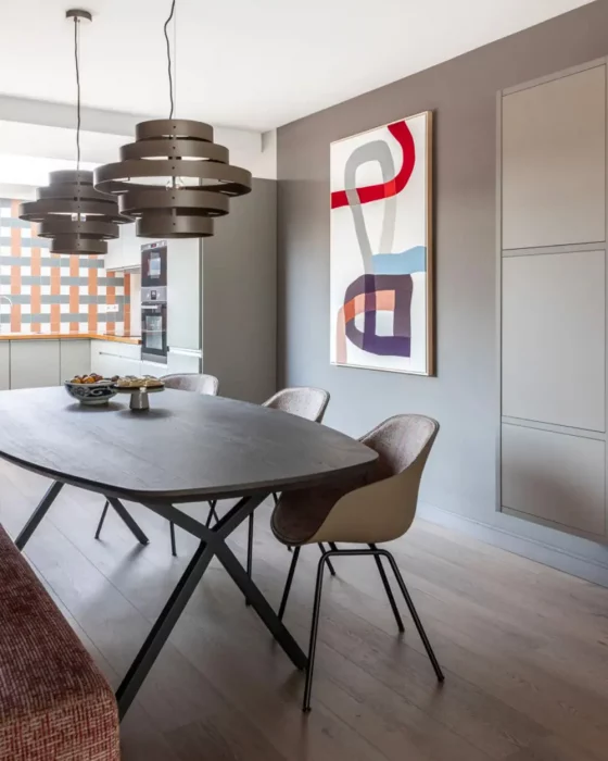 deco salle a manger zen gris