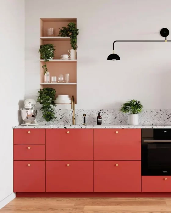 deco cuisine rouge blanc