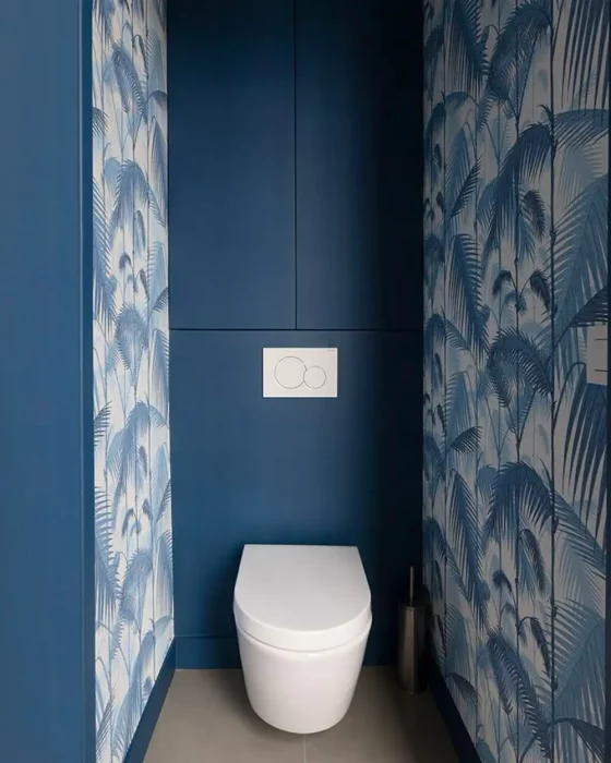papier peint tropical deco toilettes wc