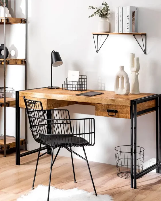 deco bureau metal bois