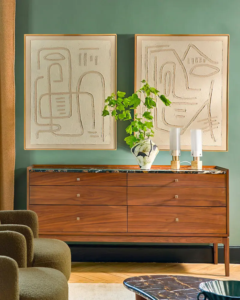 buffet bas plateau marbre