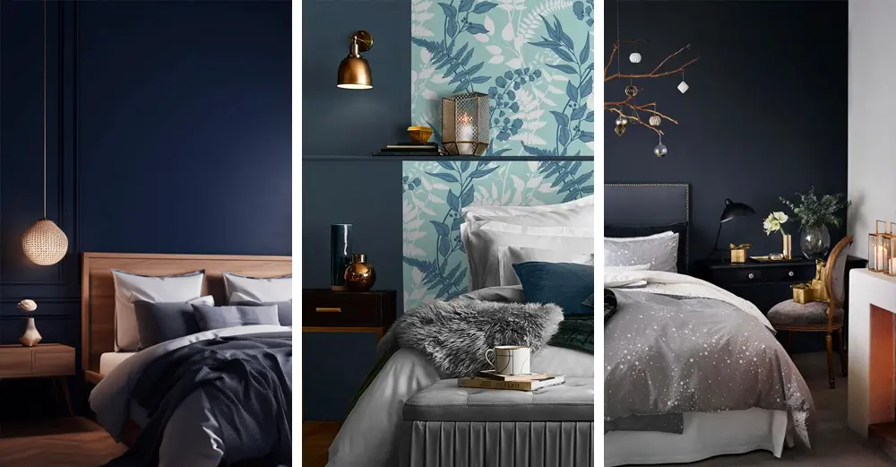 Une déco en bleu nuit et gris dans la chambre | My Blog Deco