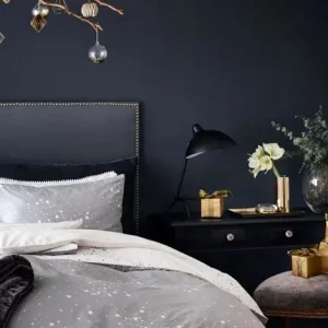 deco chambre bleu nuit dore