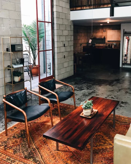 deco salon industriel scandinave vintage