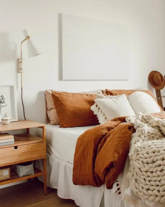 deco chambre cosy cocooning terracotta