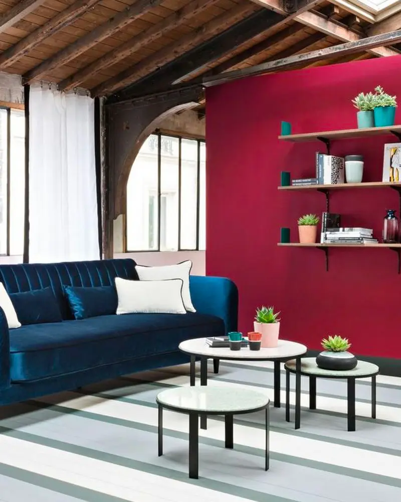 deco salon bleu blanc rouge