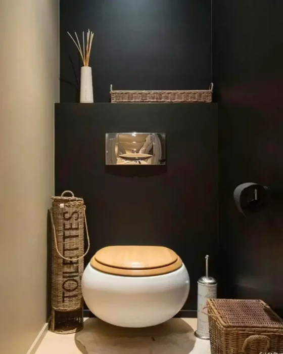 deco toilettes wc chic noir
