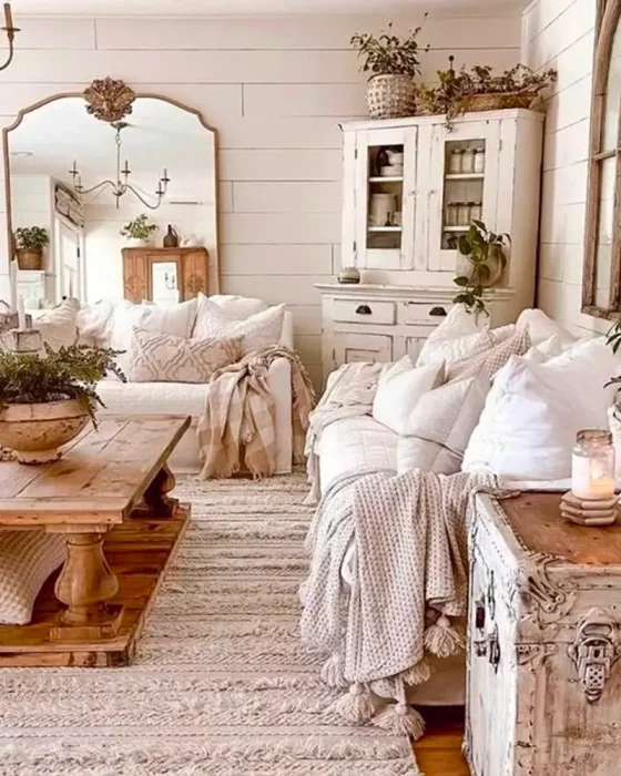 deco salon bois chic