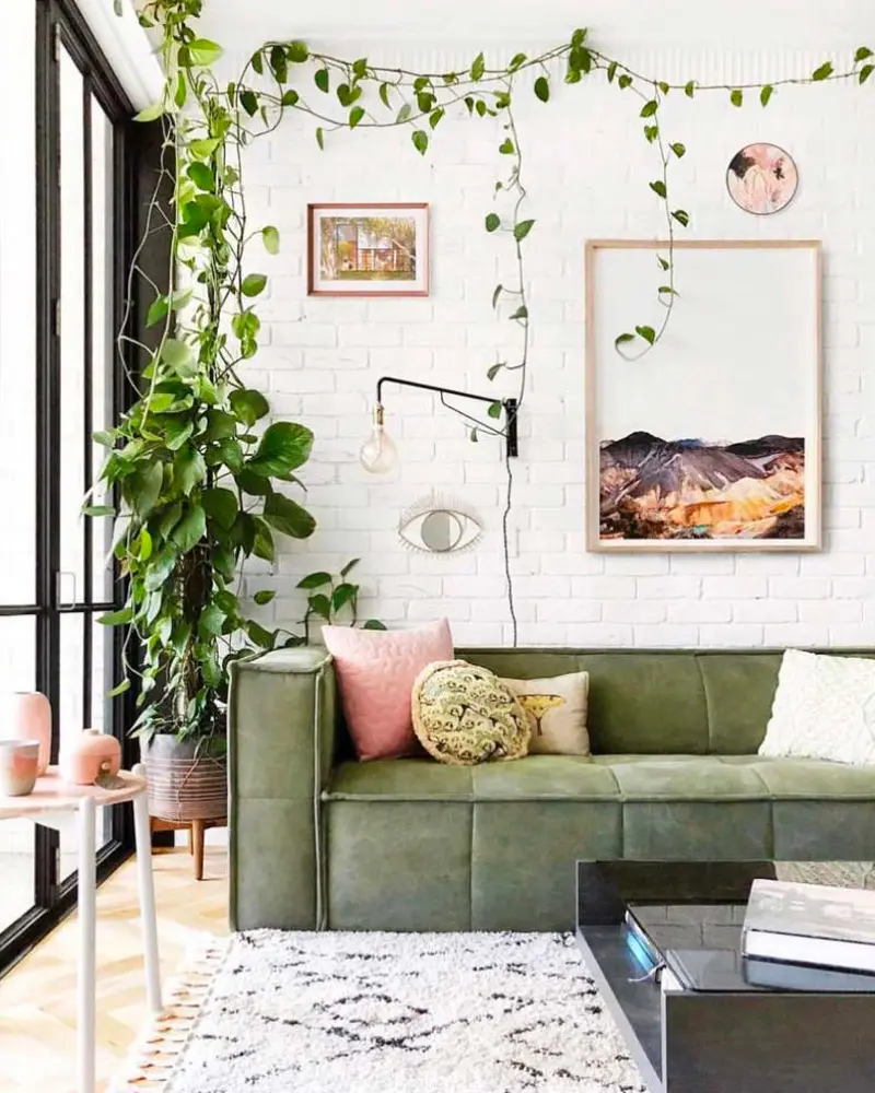 deco salon vert blanc moderne