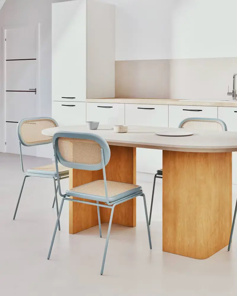 table a manger travertin ovale