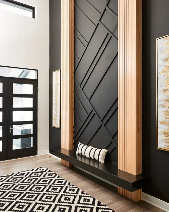 deco entree moderne chic noir blanc