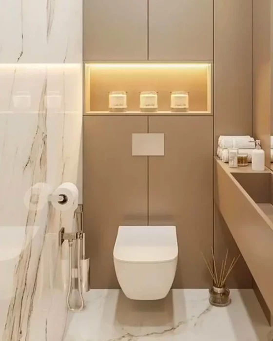 deco toilettes wc chic marbre blanc