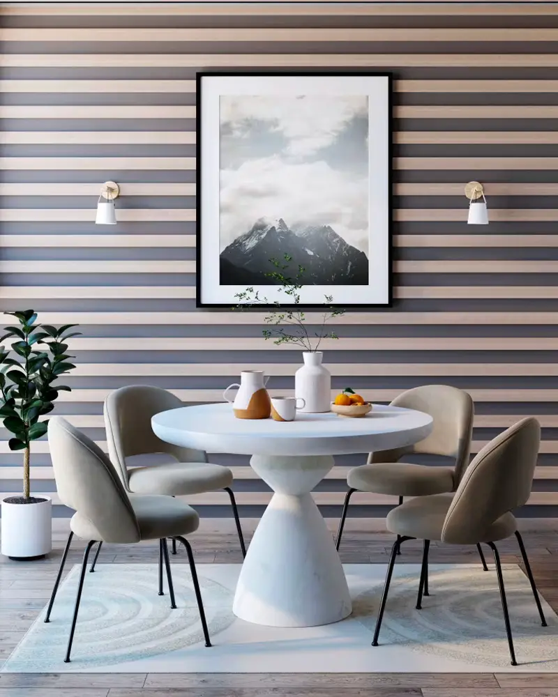 table a manger imitation travertin ronde