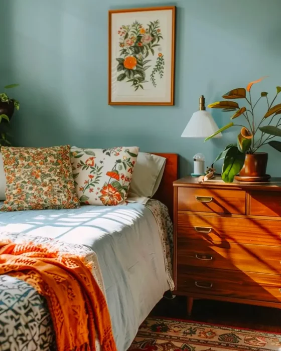 deco chambre vintage cocooning coloree