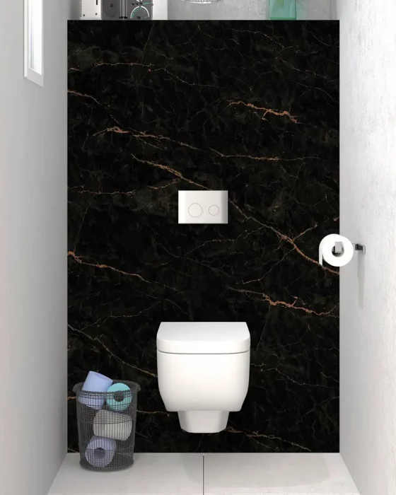 deco toilettes wc chic marbre noir