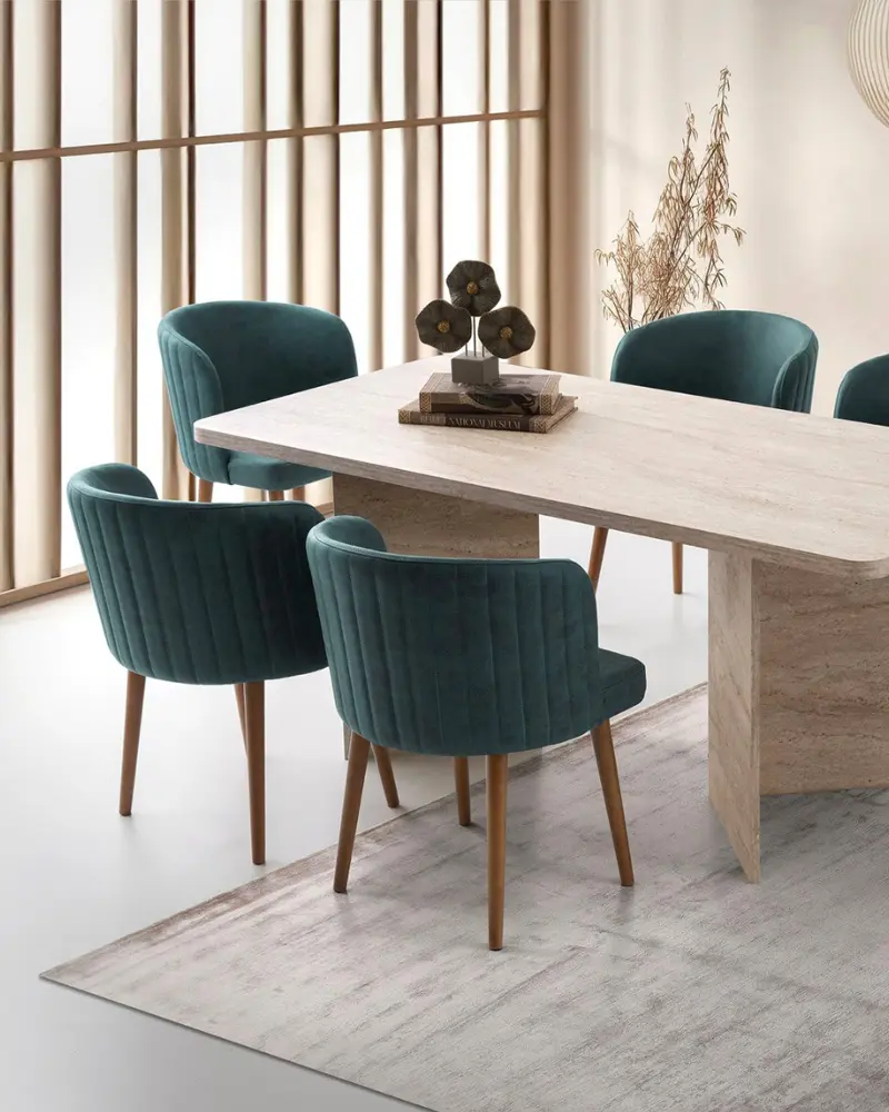 table a manger imitation travertin