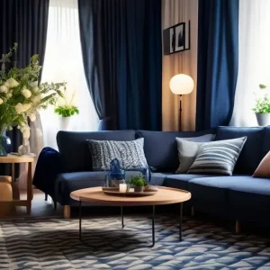 deco salon bleu nuit