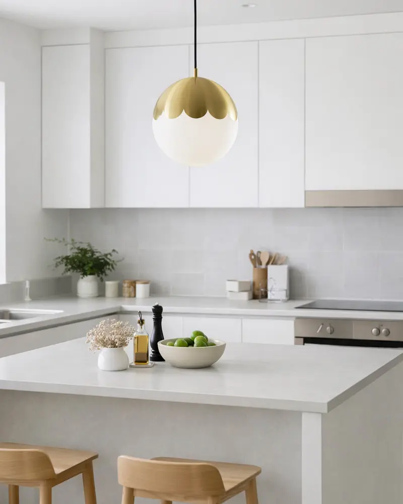 suspension cuisine boule laiton