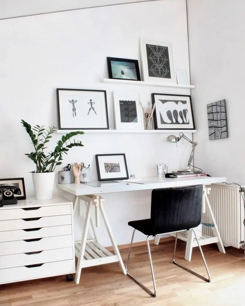 deco petit bureau blanc scandinave