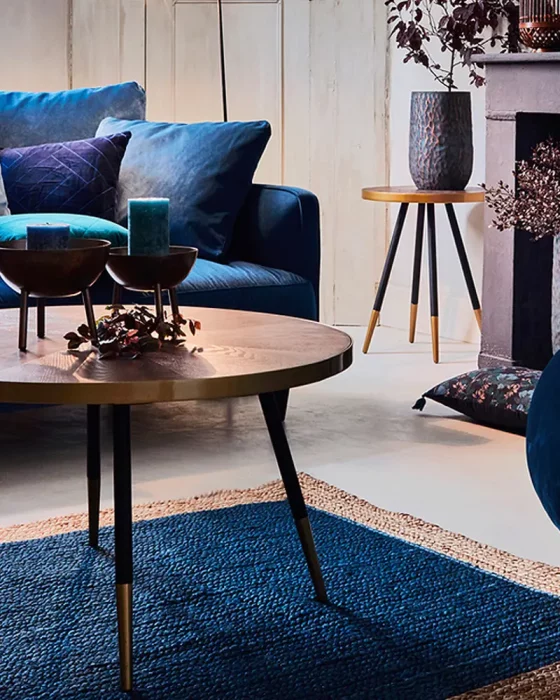 deco salon canape bleu nuit